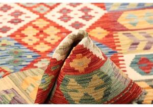 Tappeto Kilim Geometrico Rosso Mattone Multicolore 98x145 Cm