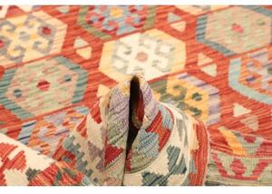 Tappeto Kilim Geometrico Rosso Mattone Multicolore 209x301 Cm