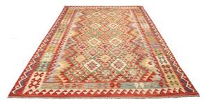 Tappeto Kilim Geometrico Rosso Verde 200x289 Cm