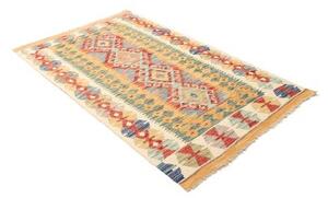 Tappeto Kilim Geometrico Beige Giallo 98x162 Cm