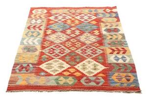 Tappeto Kilim Geometrico Rosso Mattone Multicolore 98x145 Cm