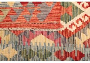 Tappeto Kilim Stilizzato Rosso Mattone Azzurro 99x148 Cm