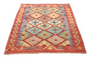 Tappeto Kilim Geometrico Rosso Mattone Multicolore 102x146 Cm