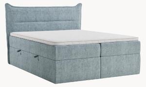 Letto boxspring in ciniglia fatto a mano con contenitore Rialta, H3