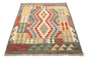 Tappeto Kilim Geometrico Grigio Scuro Multicolore 111x148 Cm
