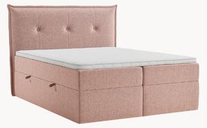 Letto boxspring in ciniglia fatto a mano con contenitore Aussie, H3