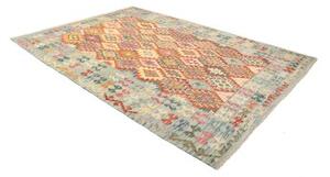 Tappeto Kilim Geometrico Celeste Mattone 209x299 Cm