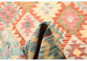 Tappeto Kilim Geometrico Celeste Mattone 209x299 Cm