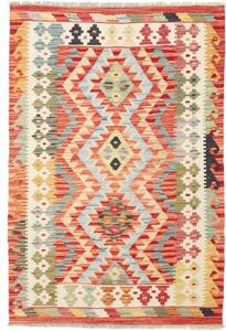 Tappeto Kilim Geometrico Rosso Avorio 101x147 Cm