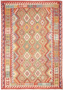 Tappeto Kilim Geometrico Rosso Verde 200x289 Cm