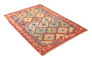 Tappeto Kilim Geometrico Rosso Mattone Multicolore 102x146 Cm