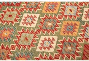 Tappeto Kilim Geometrico Rosso Verde 200x289 Cm