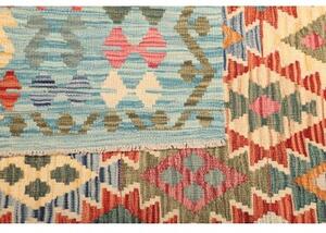 Tappeto Kilim Geometrico Celeste Mattone 209x299 Cm