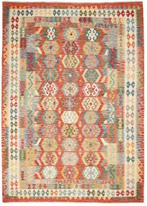 Tappeto Kilim Geometrico Rosso Mattone Multicolore 209x301 Cm