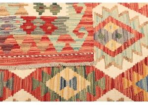 Tappeto Kilim Geometrico Rosso Beige 205x293 Cm