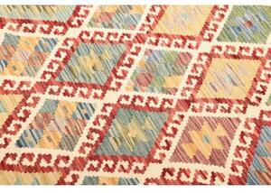 Tappeto Kilim Geometrico Rosso Beige 170x237 Cm