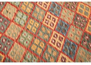 Tappeto Kilim Geometrico Rosso Giallo 205x288 Cm