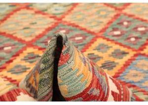 Tappeto Kilim Geometrico Rosso Giallo 205x288 Cm