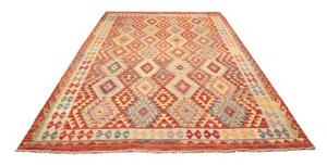 Tappeto Kilim Geometrico Rosso Beige 205x294 Cm