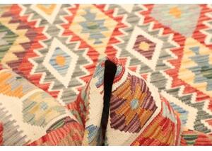 Tappeto Kilim Stilizzato Rosso Beige 205x297 Cm