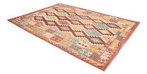 Tappeto Kilim Geometrico Rosso Multicolore 205x293 Cm