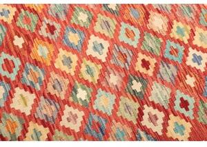 Tappeto Kilim Geometrico Rosso Multicolore 174x241 Cm