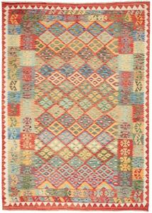 Tappeto Kilim Geometrico Rosso Giallo 205x288 Cm