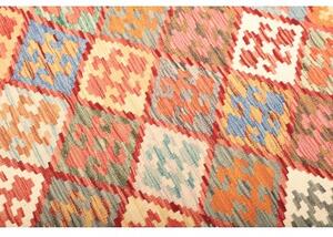 Tappeto Kilim Geometrico Rosso Mattone Avorio 205x297 Cm