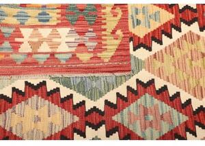 Tappeto Kilim Geometrico Rosso Multicolore 205x293 Cm