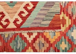 Tappeto Kilim Geometrico Rosso Multicolore 174x241 Cm