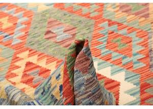 Tappeto Kilim Geometrico Rosso Blu 179x239 Cm
