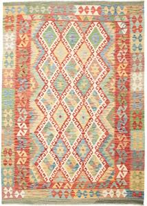 Tappeto Kilim Geometrico Rosso Beige 170x237 Cm