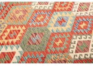 Tappeto Kilim Geometrico Rosso Blu 179x239 Cm
