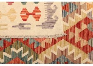 Tappeto Kilim Geometrico Avorio Rosso 210x298 Cm