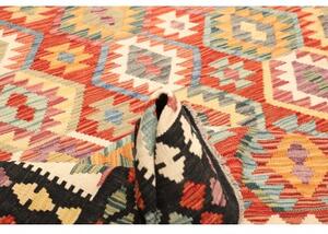 Tappeto Kilim Geometrico Rosso Blu 209x287 Cm