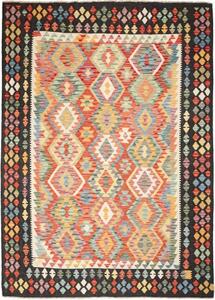 Tappeto Kilim Geometrico Rosso Blu 209x287 Cm