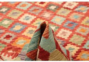 Tappeto Kilim Geometrico Rosso Multicolore 174x241 Cm