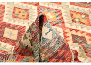 Tappeto Kilim Geometrico Rosso Beige 205x293 Cm