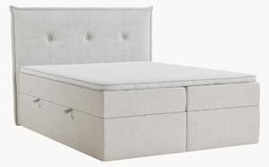 Letto boxspring in ciniglia fatto a mano con contenitore Aussie, H3