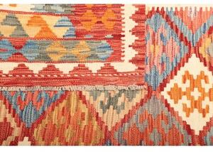 Tappeto Kilim Geometrico Rosso Mattone Avorio 205x297 Cm