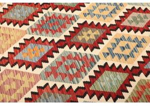 Tappeto Kilim Geometrico Rosso Multicolore 205x293 Cm