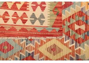 Tappeto Kilim Geometrico Rosso Beige 205x294 Cm