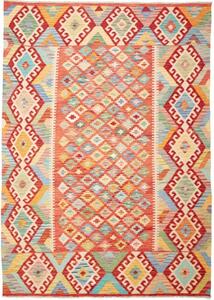 Tappeto Kilim Geometrico Rosso Multicolore 174x241 Cm