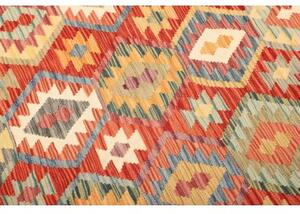Tappeto Kilim Geometrico Rosso Blu 209x287 Cm