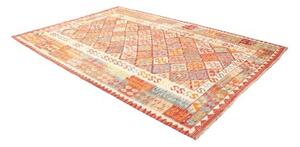 Tappeto Kilim Geometrico Rosso Mattone Avorio 205x297 Cm