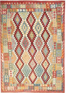Tappeto Kilim Geometrico Rosso Multicolore 205x293 Cm