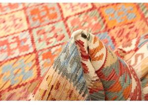 Tappeto Kilim Geometrico Rosso Mattone Avorio 205x297 Cm