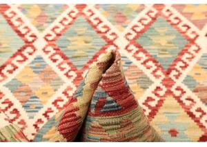 Tappeto Kilim Geometrico Rosso Beige 170x237 Cm