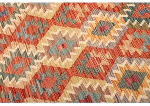 Tappeto Kilim Geometrico Avorio Rosso 210x298 Cm