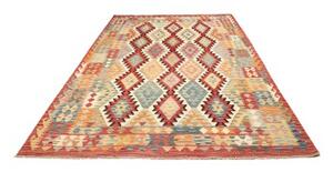 Tappeto Kilim Geometrico Rosso Multicolore 205x293 Cm